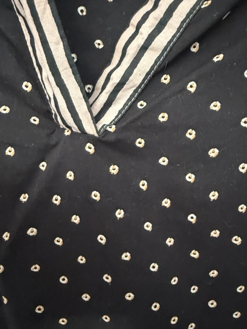 Biba Bandhani Printed Kurta Top Women Sz 36 Sleeveless V Neck Cotton boho - Picture 5 of 10